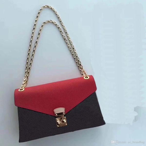 

pallas chain shoulder bag women shopping day clutch cowhide handbag evening package with golden chain purse