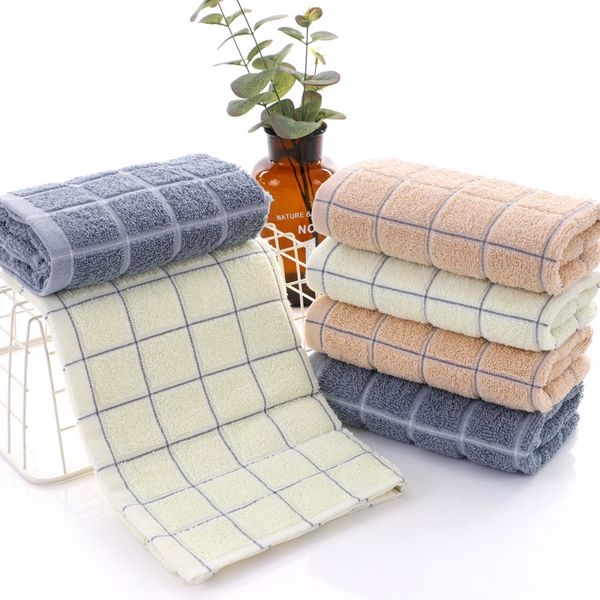 

cotton towel, plaid household articles, wash face towel