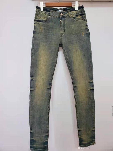 

мужские проблемных разорвал байкер джинсы мотоциклов slim-подходят байкер джинсы для мужчин мода дизайнер хип-хоп мужская отверстия джинсы, Blue