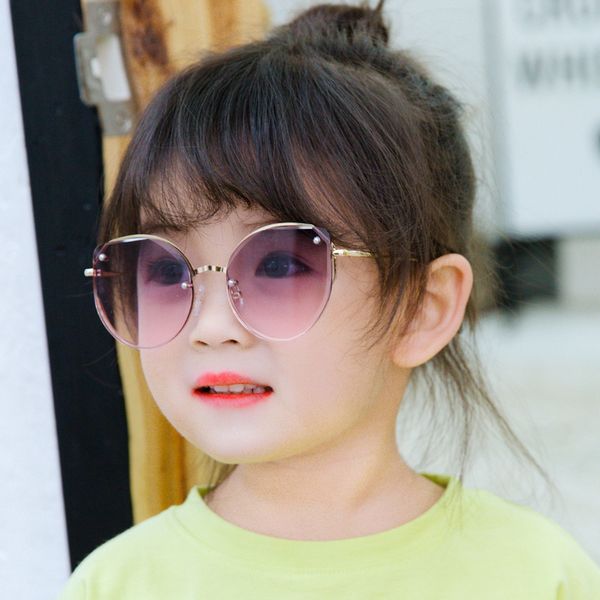 

new personality girls take glasses 3911 street children frameless sunglasses for m nail sunshade lens manufacturers, White;black