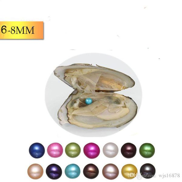 

20 pcs/ lot akoya oyster pearl 6-7mm round pearl in oysters akoya oyster shell with colouful pearls jewelry by vacuum packed wholesale, White