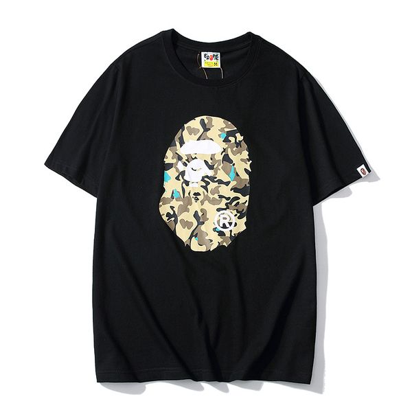 

классический прилив бренд дизайнер футболки мужских футболки роскоши мода случайные короткие рукава примат камуфляж печать футболка улица хи, White;black