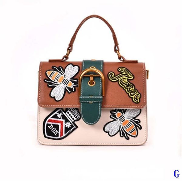 

luxury designer womens shoulder bags tide embroidery hand-held shoulder bag korean color contrast assorted cross body small square fashiong