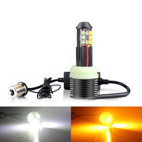 

drl turn signal led 1156 ba15s p21w bau15s py21w t20 7440 w21w daytime running light white yellow canbus error free