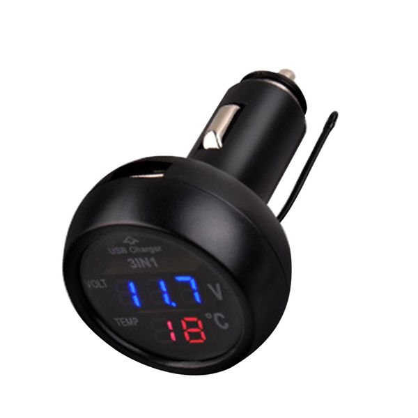 

12v 3 in 1 led voltmeter car charger usb battery monitor