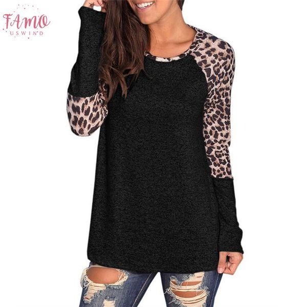 

plus size boho womens s female autumn clothing leopard printing patchwork women long sleeve tunic t shirt, White