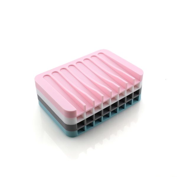 

new bathroom silicone flexible soap dishes storage holder soapbox plate tray drain creative bath tools drop ship