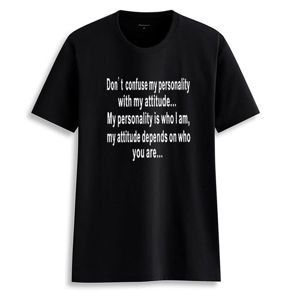 

fashion cotton short sleeve t-shirt for women: crew neck dont confuse my personality with my attitude..." funny letters casual style, White