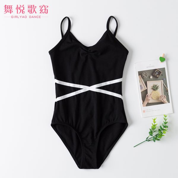 

fresh new children cotton camisole girls' training ballet dancewear gymnastic leotards for kids, Black;red