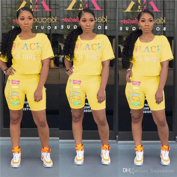 

летние женские буквенные печатные костюмы casual женский спортивный 2pcs набор модельер женский одежда, Gray