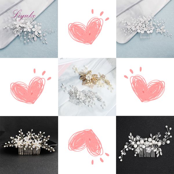 

bridal hair accessories crystal peals hair combs wedding accessories jewelry handmade women for bridal head decoration