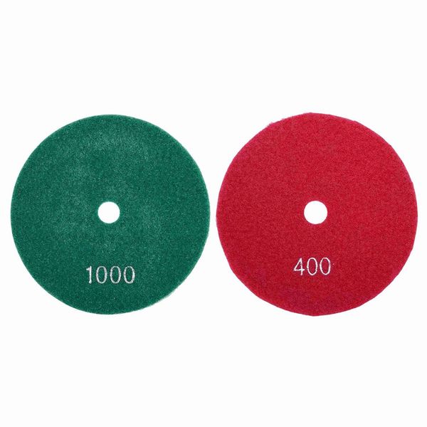 

2 pcs 5 inch 125mm wet diamond polishing pads marble granite grits, 1000 & 400