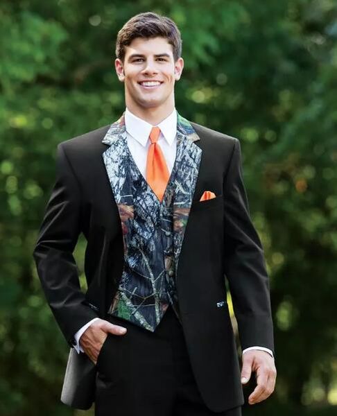 

rustic wedding men suits one button camo mens wedding suits notched lapel groom wear prom for men ( jacket+pants+vest, White;black