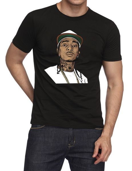 

mens summer fashion black t-shirts rapper nipsey hussle print male tee sell 2019 new casual, White;black