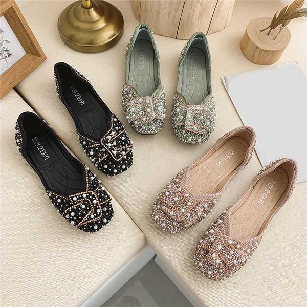 

леди обувь для женщин плоский мода rhinestone плоский ballet бант поскользнуться на ladies ленивые бездельники повседневная обувь, Black