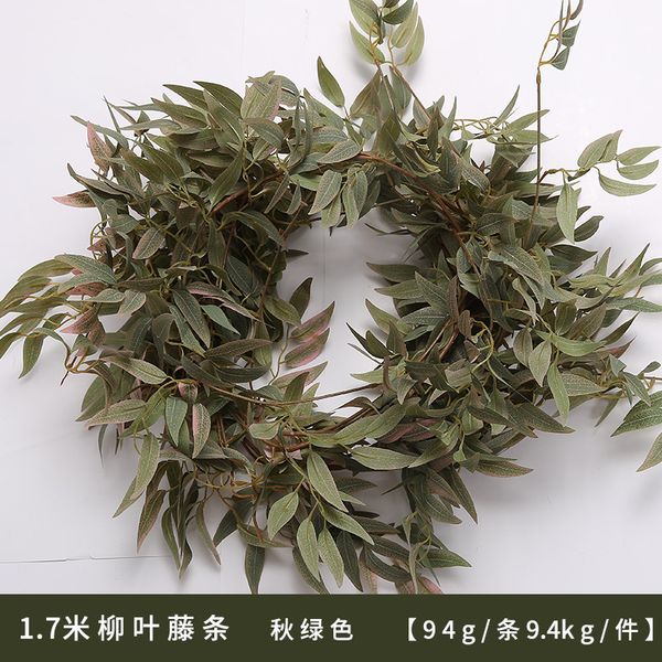 

170cm artificial ivy green willow leaf garland plant vine fake foliage flowers home decor silk artificial flower rattan string