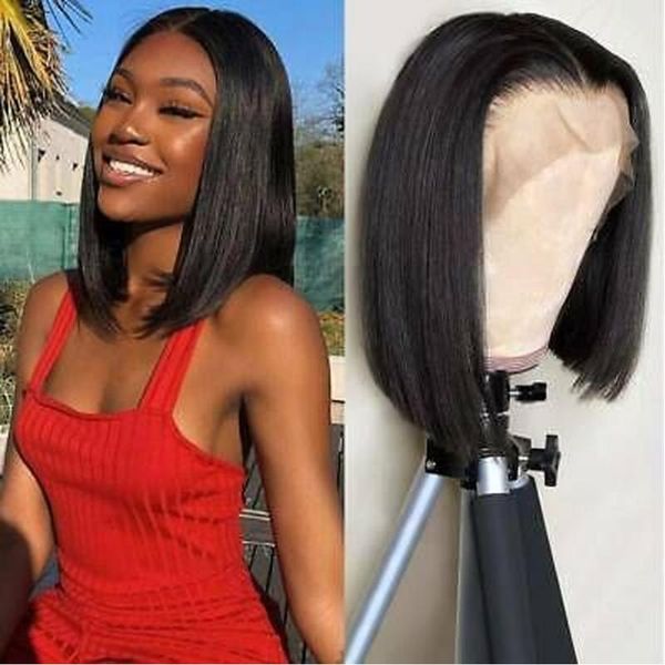 Short Lace Front Human Hair Wigs Bob Wig For Black Women 12inch