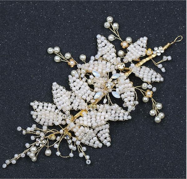 

handmade beaded hair accessories, wedding dress accessories, headwear, Silver