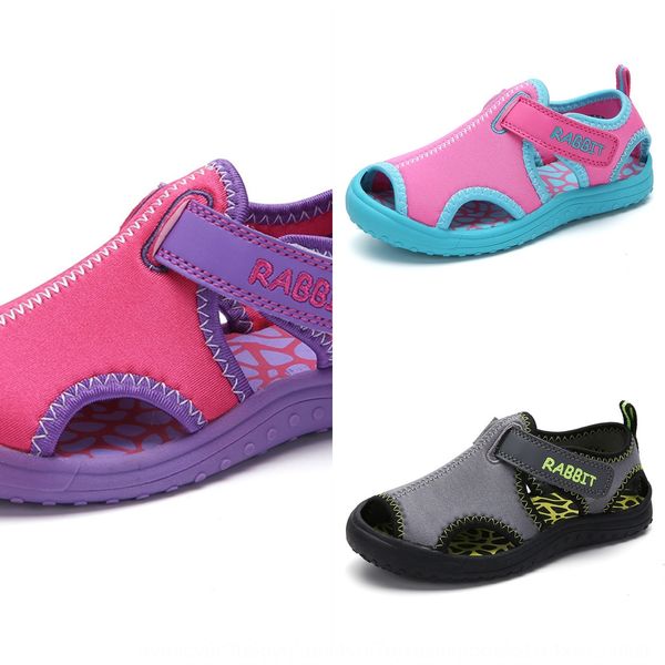 

19 sand shoes als fashionable baby middle and big children's boy's beach children's shoes, Black;red