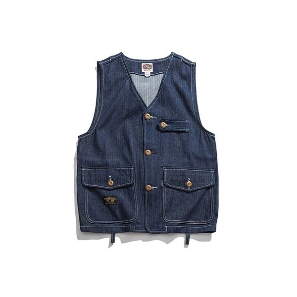 

men casual denim vest, Black;white