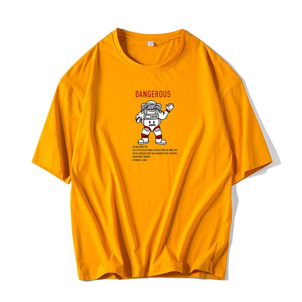 

designer men's t-shirt summer new cotton short-sleeved tide brand ins wild cotton loose t-shirt fashion men's 5 colors size m-3xl, White;black