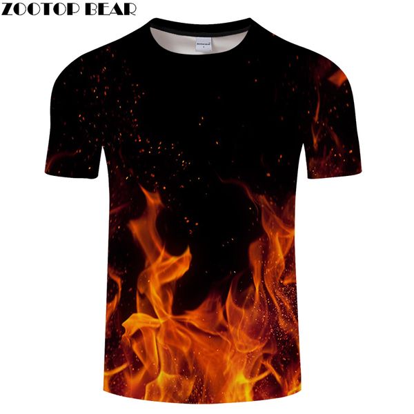 

hip hop fire 3d printed t shirt men fashion t shirt funny casual summer &tees male tshirt drop ship 2018 new, White;black