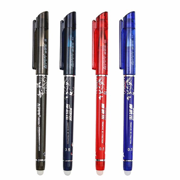 

1pcs erasable pen and 5 pen refills set red black blue dark blue 4 colors 0.5mm gel