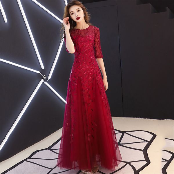 

sequins mesh dress women qipao perspective evening party gown bling exquisite half sleeve chinese prom dresses cheongsam, Red