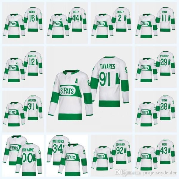 

Womens Ron Hainsey 2019 Toronto Maple Leafs St. Pat Jersey Andersen Tavares Mitchell Marner Matthews Morgan Rielly Hyman William Nylander
