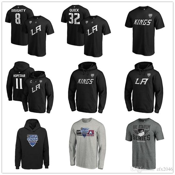 

los angeles #11 anze kopitar kings #8 doughty #32 jonathan quick 2020 stadium series hoodie designer t-shirts fans tees printed logo, Black