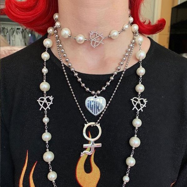 

harajuku girls punk fashion pendant necklace internet she devil women stainless steel gothic necklaces women sweet collares, Silver