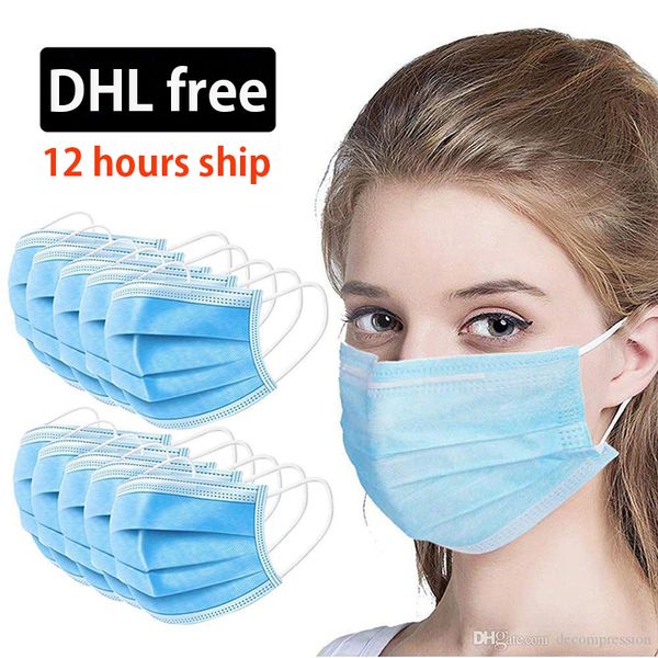 

masks dhl disposable face mask 3-layer mouth anti-fog safety masks anti-dust filtration smoke spray allergies proof of pm2.5