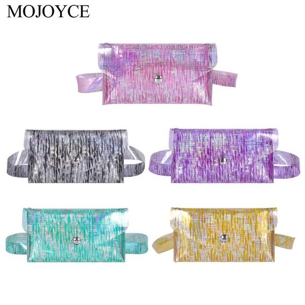 

fashion casual pvc clear waist bag women laser jelly mini crossbody shoulder chest bag transparent fanny pack messenger handbag