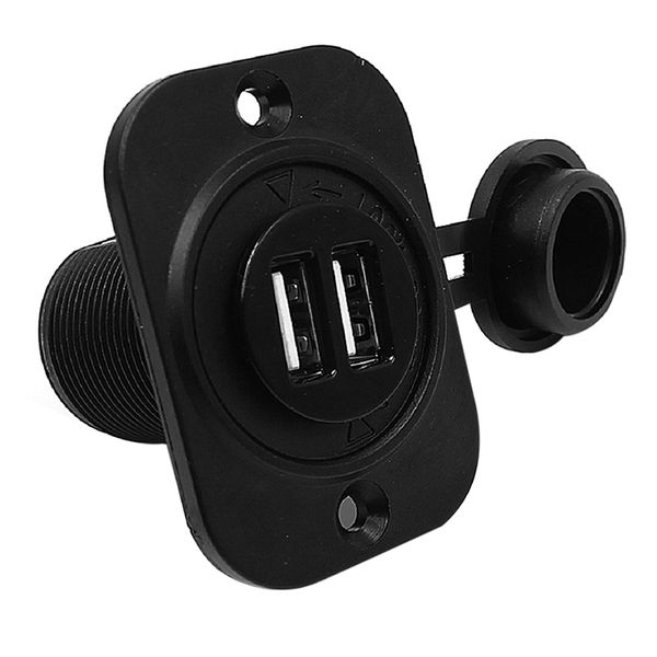 

12v dual usb car cigarette lighter socket 12v charger power adapter outlet