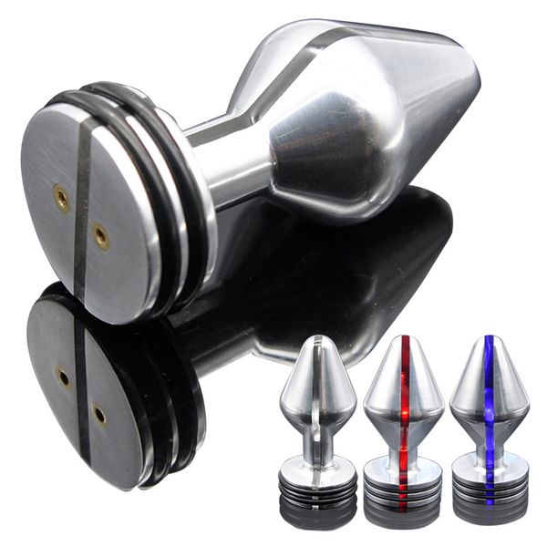 Choque elétrico metal Butt Plug Dildo ânus Expansão G Spot Stimulator Plug Anal gancho Sex Toy For Women Men Dilator Y200422