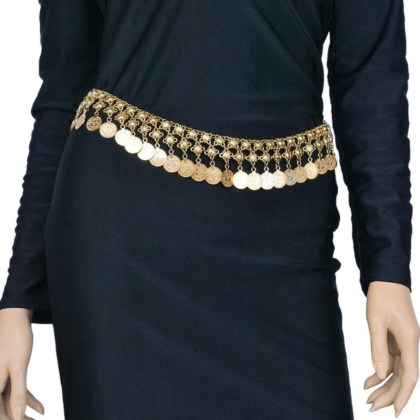 

cetiri classic european style metal waist chain woman high-grade fashion trend sweet belly dance tassel belt ma'am dress chain, Black;brown