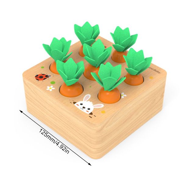 

kids montessori toys block set alpinia shape matching toys for children baby wooden size cognition carrot game early education