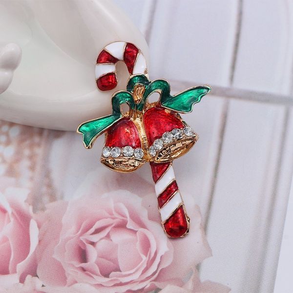 

мода рождественские штыри и броши золото эмаль pin rhinestone рождественский колокольчик костыль брошь ювелирные изделия для женщин xmas gif, Gray