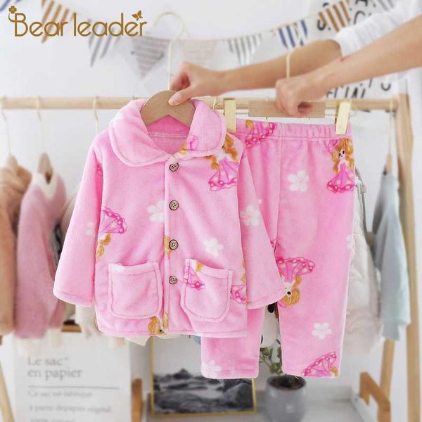 

bear leader kids pajama sets 2020 new autumn kids cartoon robe clothes girls boys winter outfits children costumes baby clothing, Blue;red