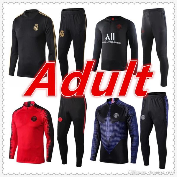 

algerie real madrid tracksuit real madrid training real madrid jerseys 2019 2020 mens trainers soccer tracksuit paris football training suit, Black