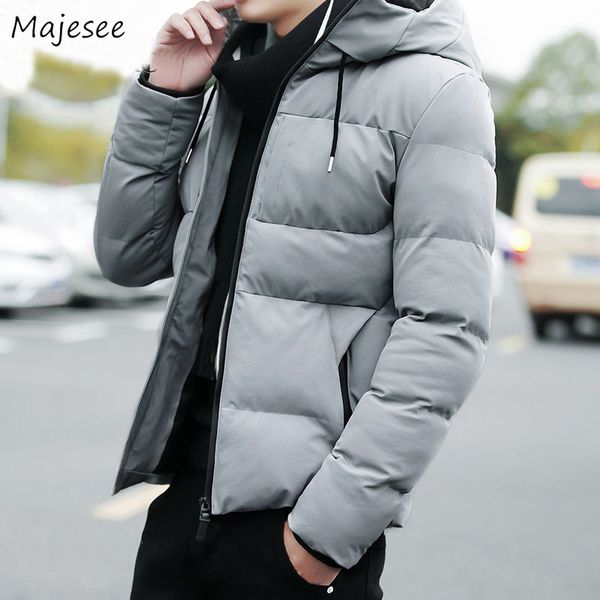

parkas men solid slim-fit thicker outwear korean mens plus size casual zipper warm coats harajuku clothes hoody, Black
