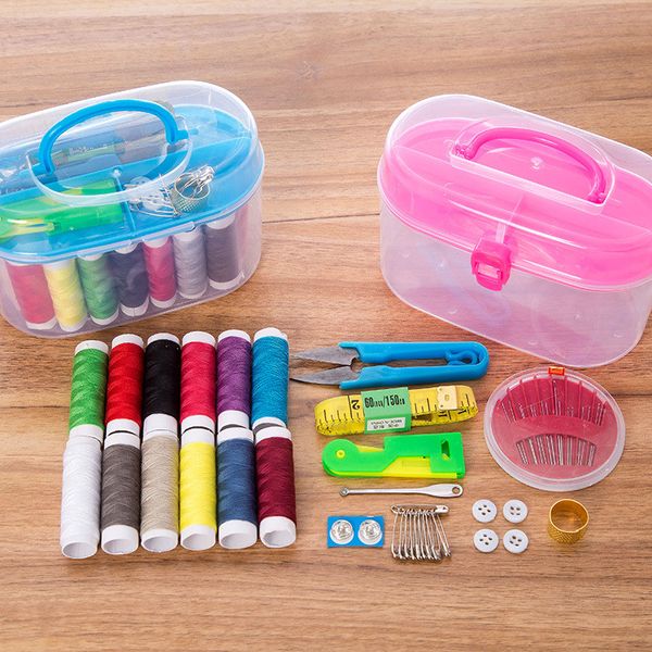 Kit da cucito multifunzione Set di scatole da cucito fai-da-te per accessori per fili da ricamo per cuciture trapuntate a mano Spedizione gratuita