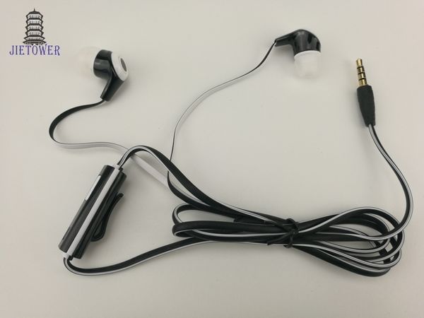 1,2 m Kabellänge In-Ear-Kopfhörer Flat Noodle Design Draht-Kopfhörer mit Mikrofon blau weiß schwarz Nudel-Kopfhörer mit Mikrofon weiches Material 300 Stück