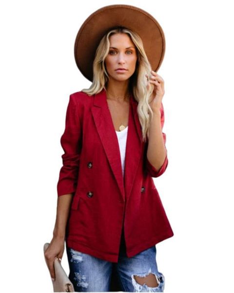 

blazer fahion lapel neck womens jacket female solid clothing autumn womens designer, White;black