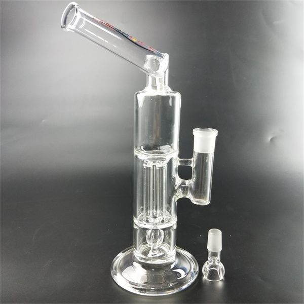 9.5 Inch Glazen Water Bongs Dubbele Buis Recycler Bong Waterleidingen Mini Birdcage Filter Waterpijp voor Roken