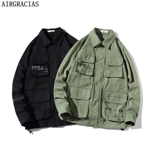 

airgracias new men jacket brand clothing streetwear man fashion windbreaker cotton jacket zipper coats outwear men jackets, Black;brown