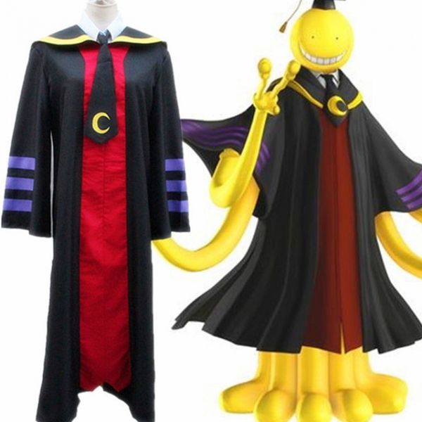 Anime Assassination Classroom Korosensei Cosplay Costume unisex con mantello lungo