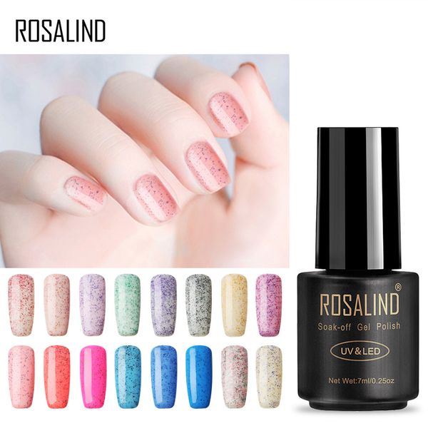 

rosalind gel 1s black bottle 7ml candy bling d01-24 gel nail polish semi permanent nail art uv led soak-off varnish manicure