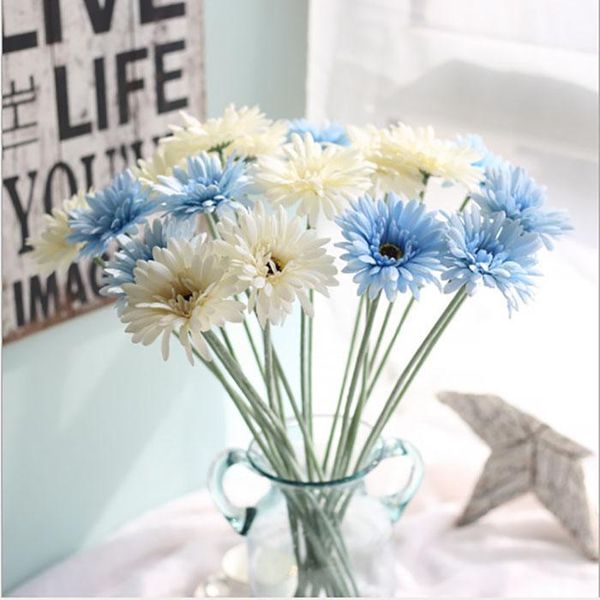 

artificial flowers bride bouquet silk artificial small daisy wild daisy fake silk flower plant home wedding party home decoration55cm