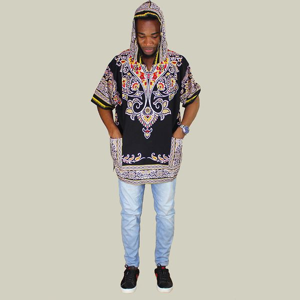 

men hooded women ethnic style african dashiki hoodie traditional blouse, Red